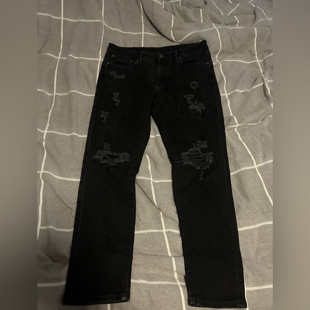 (3 for $25) American Eagle Torn Look Black Jeans (Slim Fit)
